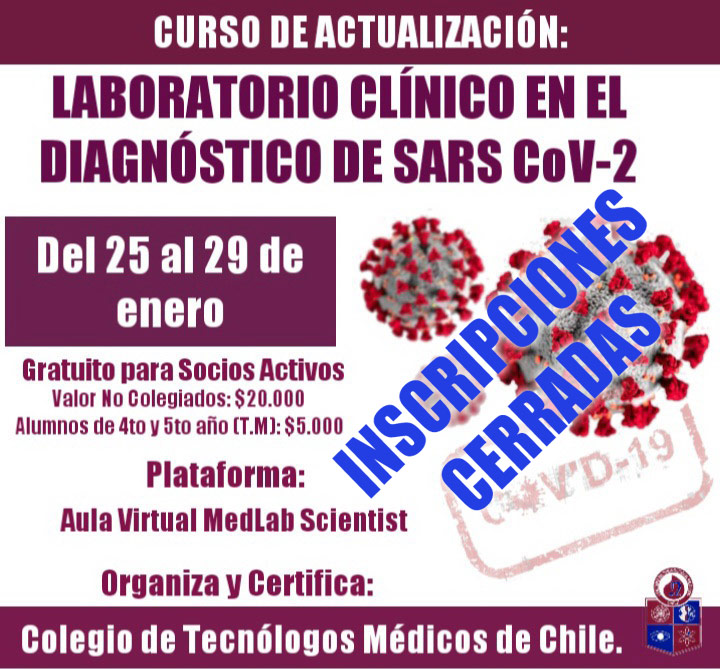 CURSO DE ACTUALIZACIÓN: LABORATORIO CLÍNICO EN EL DIAGNÓSTICO DE SARS-COV-2.